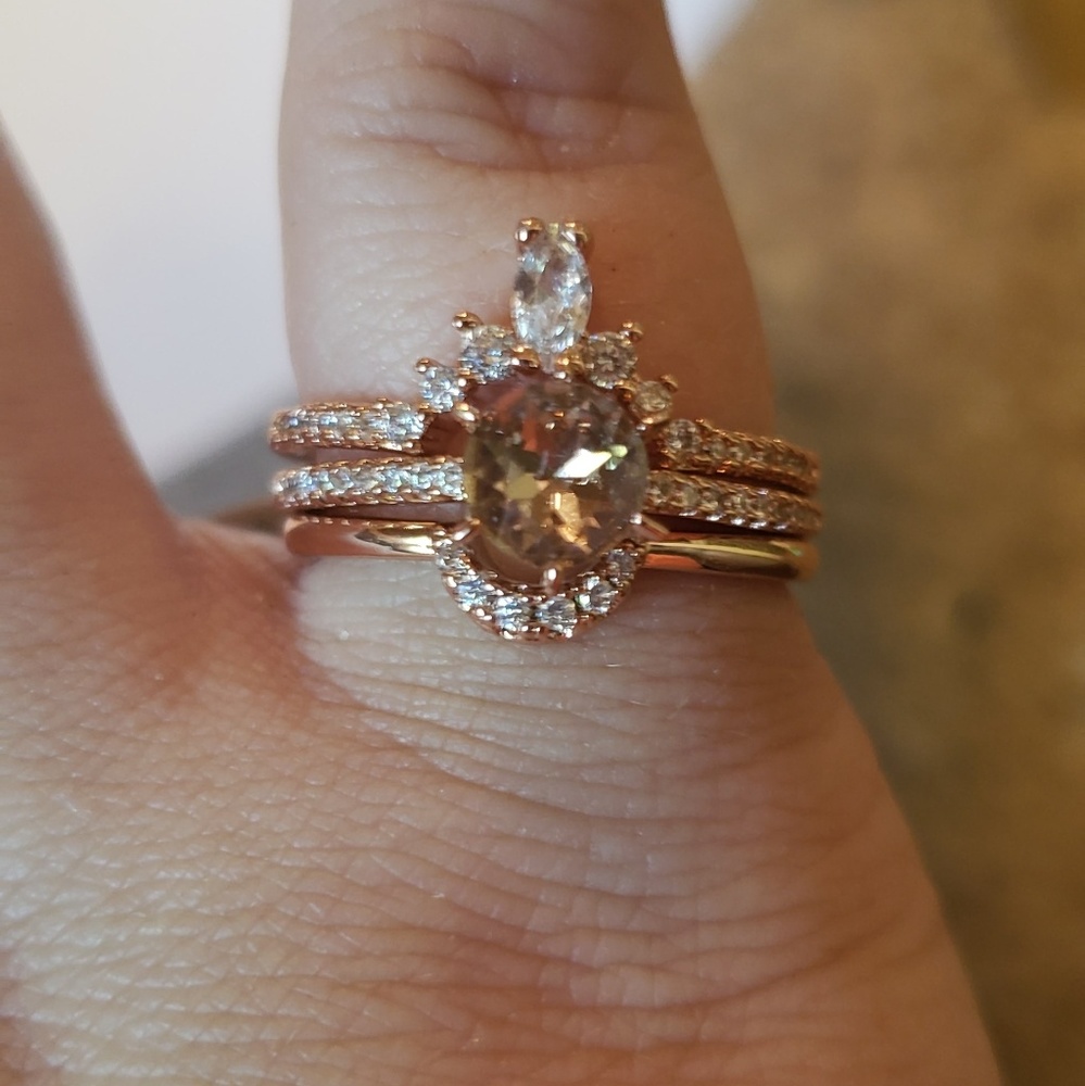 Champagne colored **Swarovski Crystal** Ring